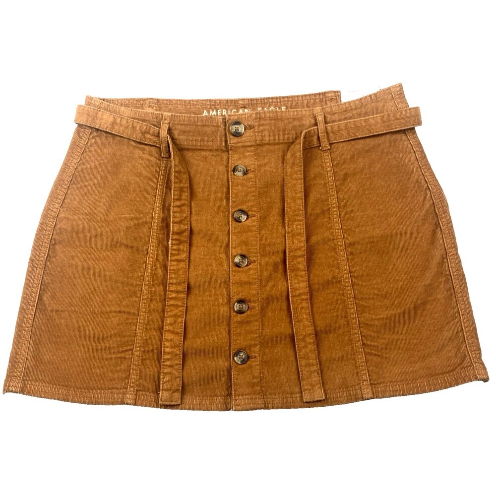 American Eagle Womens 14 Corduroy Mini Skirt Sienna NEW Fall Fashion Cottagecore